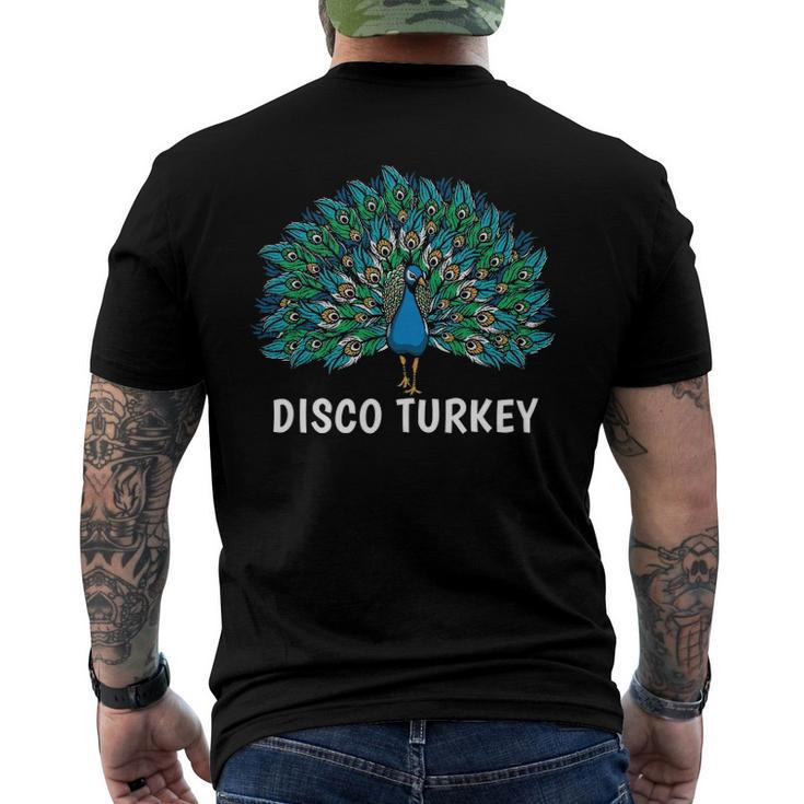 Disco Turkey Cute Peacock For Peacock Lover Men's Back Print T-shirt