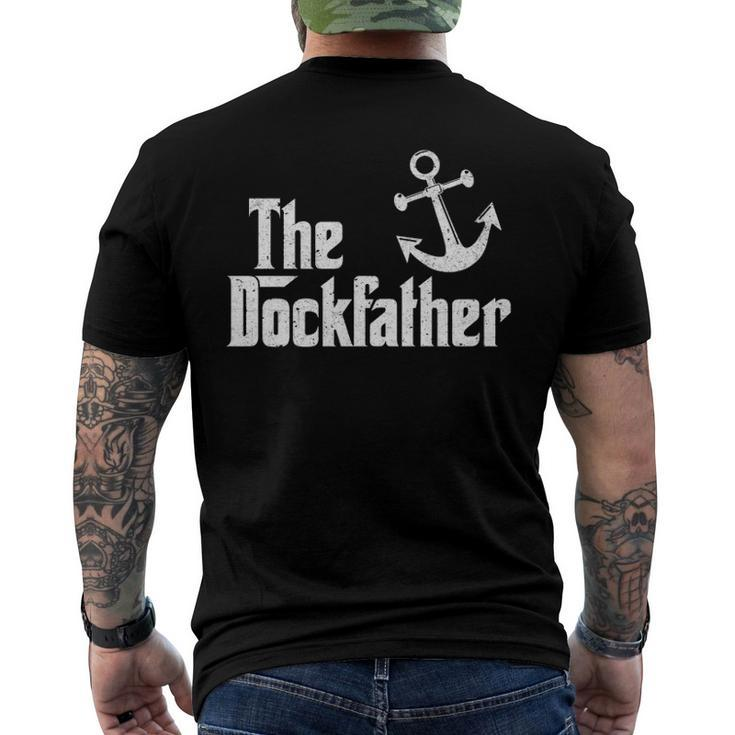 The Dockfather Boating Fishing Boat Dad Captain Boater Men's Back Print T-shirt