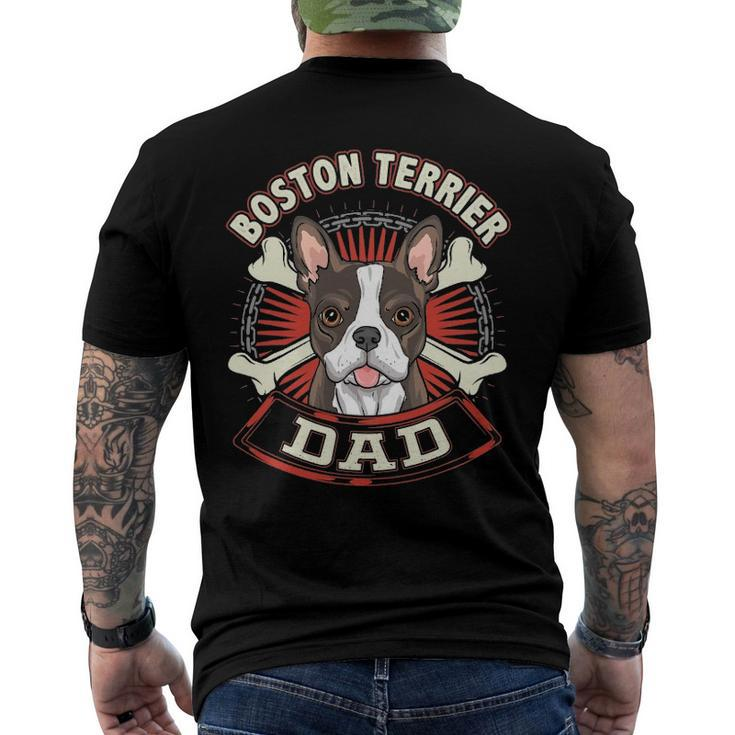Dog Breed S For Men - Boston Terrier Dad Men's Crewneck Short Sleeve Back Print T-shirt