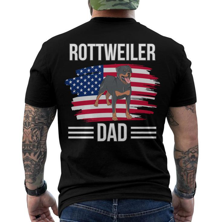 Dog Owner Us Flag 4Th Of July Fathers Day Rottweiler Dad Men's T-shirt Back Print