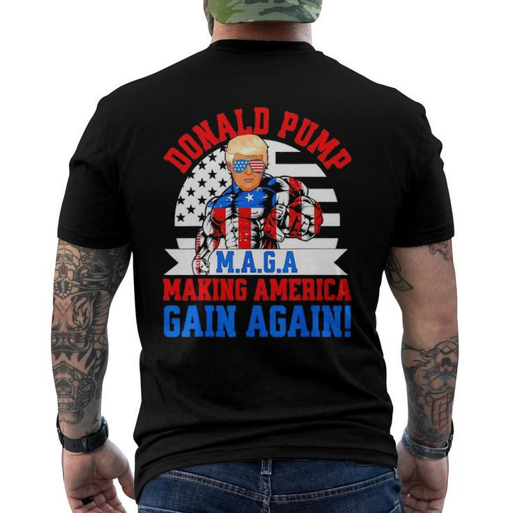 Donald Pump Maga Make America Gain Again Men's Back Print T-shirt