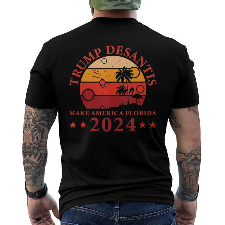Donald Trump Tee Trump Desantis 2024 Make America Florida Men's Crewneck Short Sleeve Back Print T-shirt