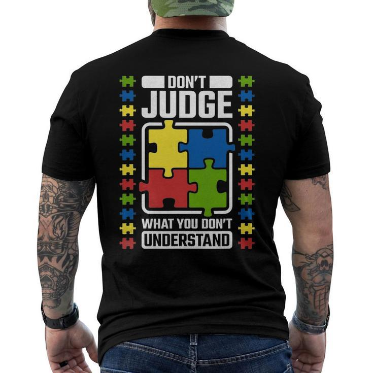 Dont Judge What You Dont Understand Autism Awareness Men's Back Print T-shirt