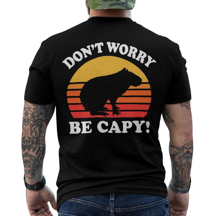 Dont Worry Be Capy Capybara 16Ya22 Men's Crewneck Short Sleeve Back Print T-shirt