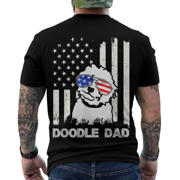 Doodle Dad 4Th Of July Us Flag Dog Dad Patriotic Men's T-shirt Back Print