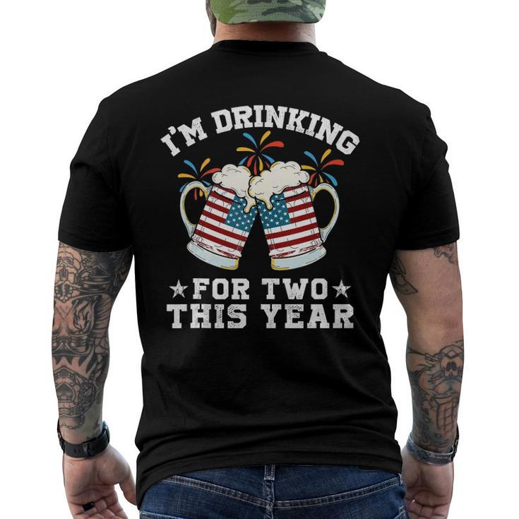 Im Drinking For Two This Year Pregnancy 4Th Of July Men's Back Print T-shirt