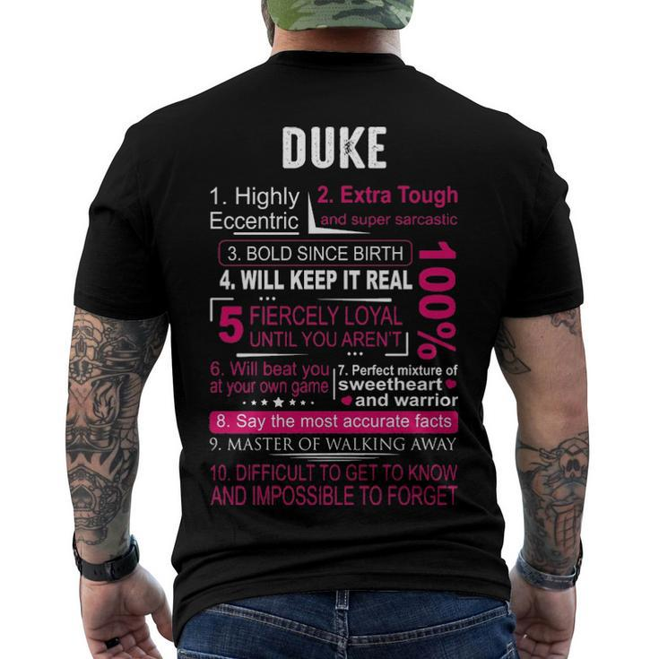 Duke Name Duke Men's T-Shirt Back Print