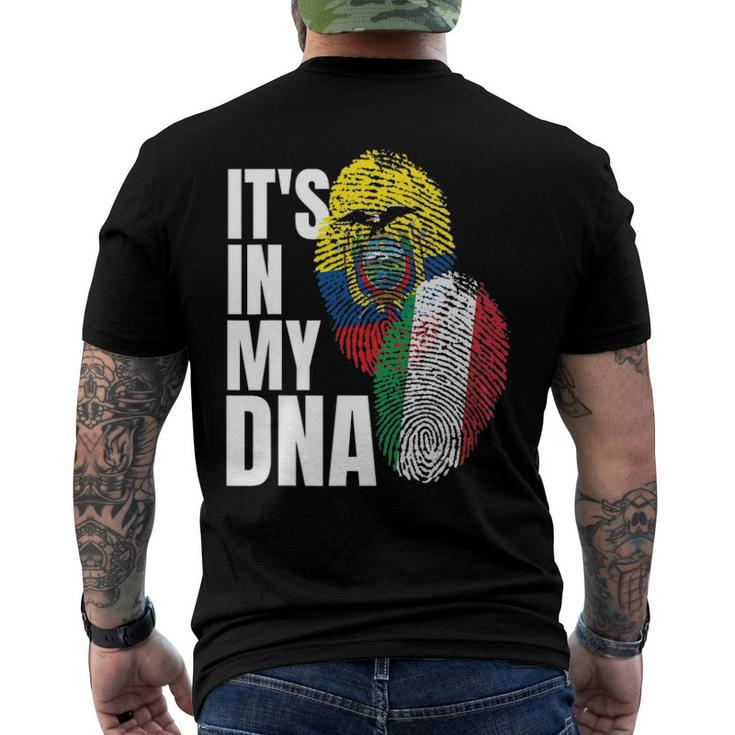 Ecuadorian And Italian Mix Dna Flag Heritage Men's Back Print T-shirt
