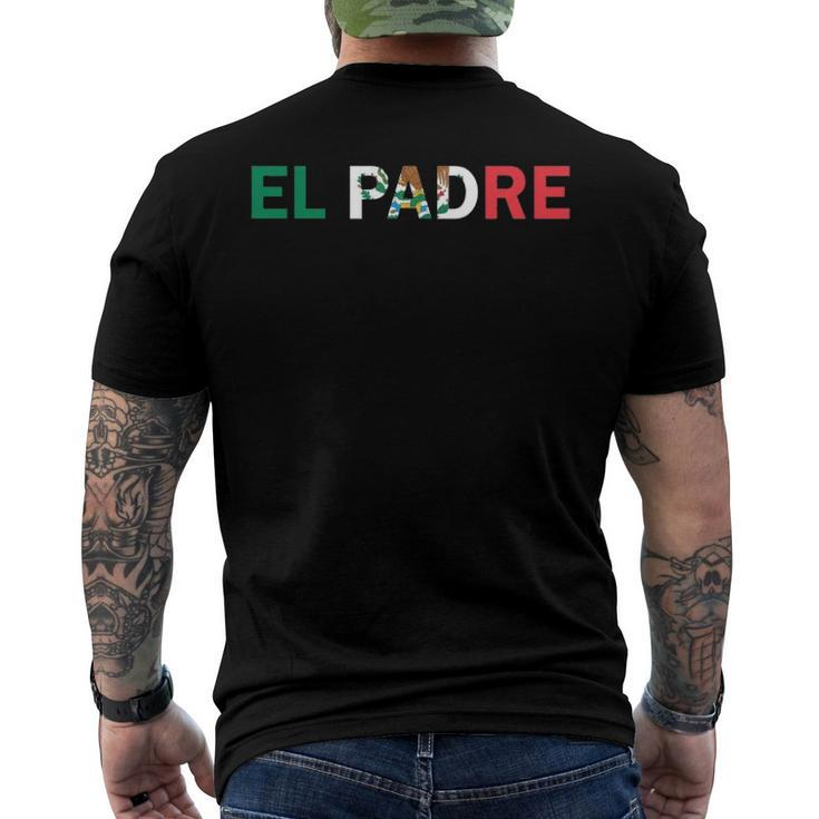 El Padre Fathers Day Mexican Flag Men's Back Print T-shirt