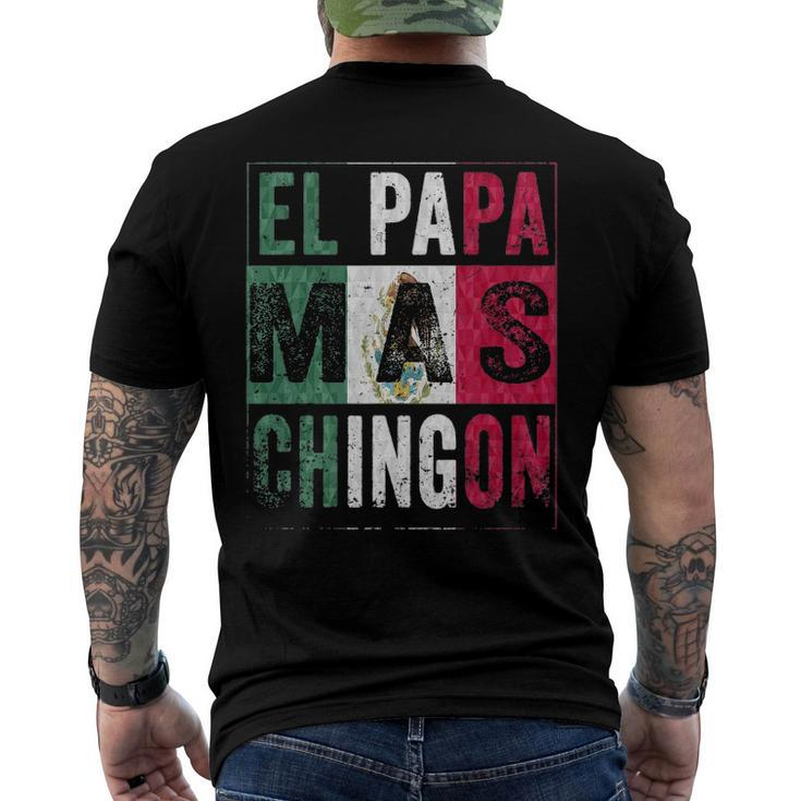 Mens El Papa Mas Chingon Best Mexican Dad Men's Back Print T-shirt