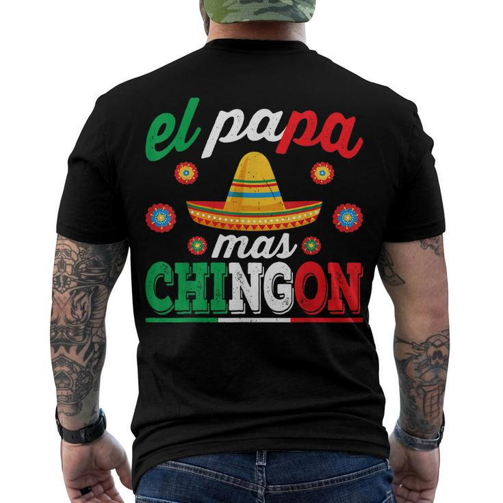 El Papa Mas Chingon Mexican Dad Husband Regalo Flag V3 Men's T-shirt Back Print