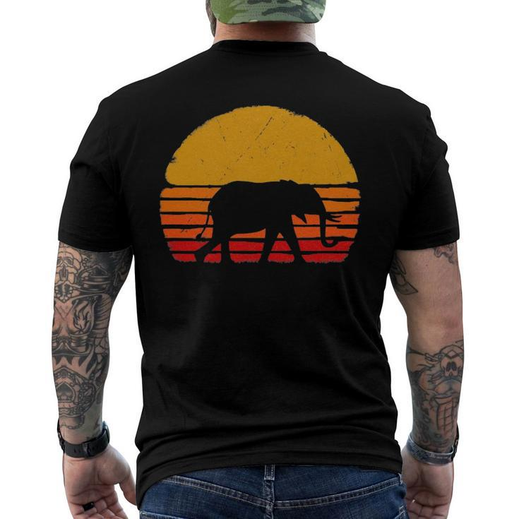 Elephant Retro Style Silhouette Elephant Lover Men's Back Print T-shirt