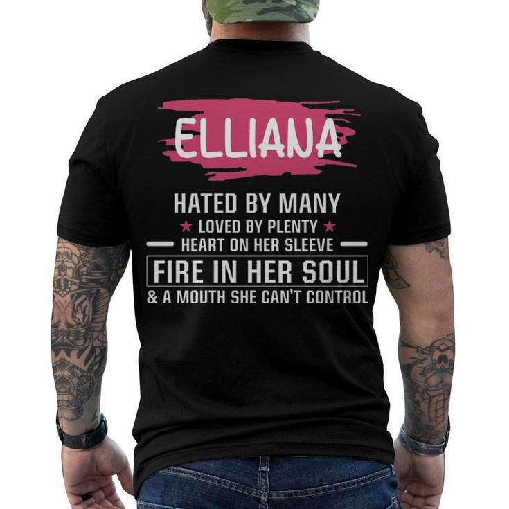 Elliana Name Elliana Hated By Many Loved By Plenty Heart On Her Sleeve Men's T-Shirt Back Print