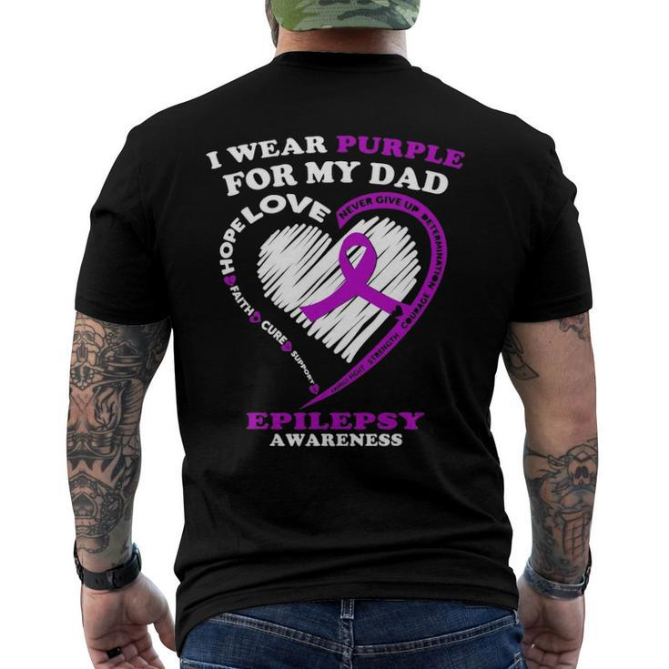 Epilepsy Awareness I Wear Purple For My Dad Men's Back Print T-shirt