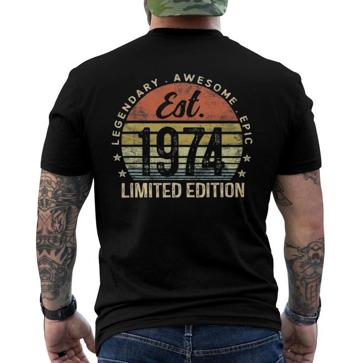 Est 1974 Limited Edition 48Th Birthday Vintage 48 Years Old Men's Back Print T-shirt