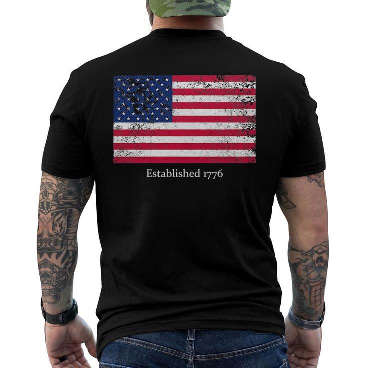 Established 1776 Usa July 4Th Us Flag America Men's Back Print T-shirt