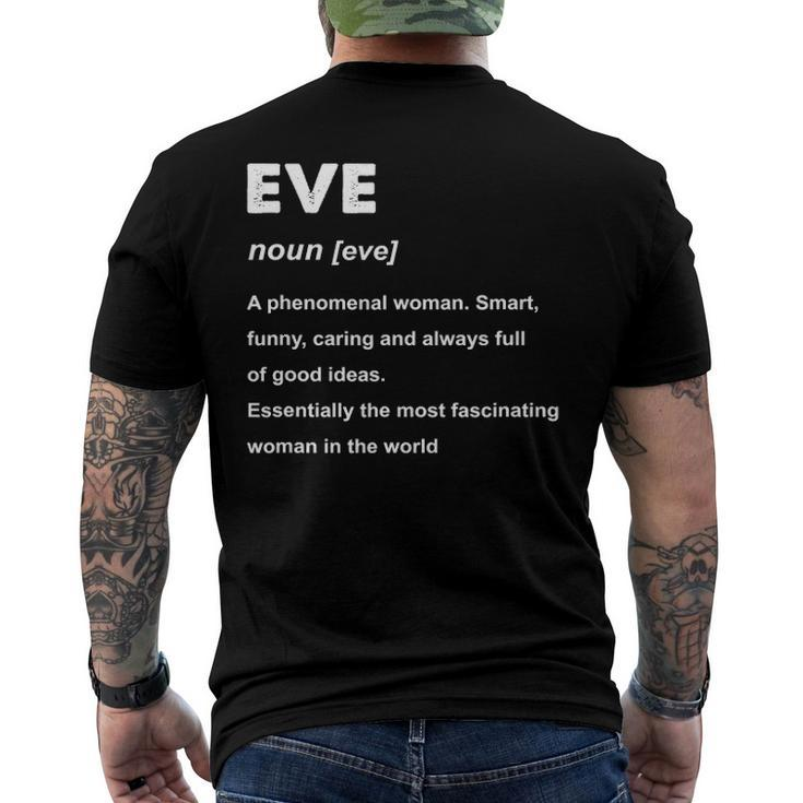 Eve Name Definition Personalized Custom Men's Back Print T-shirt