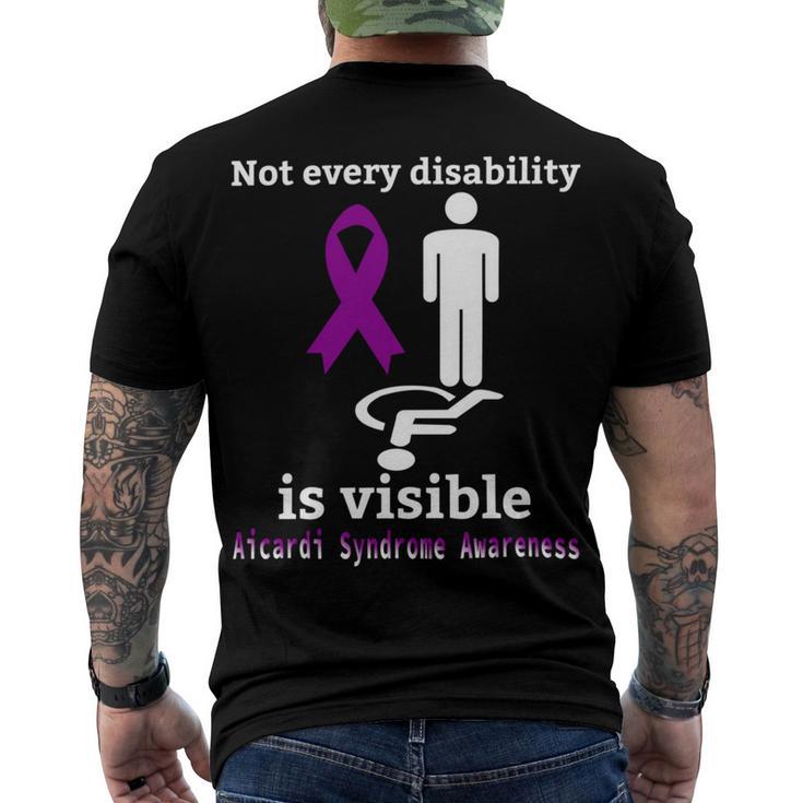 Every Disability Is Visible Aicardi Syndrome Awareness  Purple Ribbon  Aicardi Syndrome Support  Aicardi Syndrome Awareness Men's Crewneck Short Sleeve Back Print T-shirt