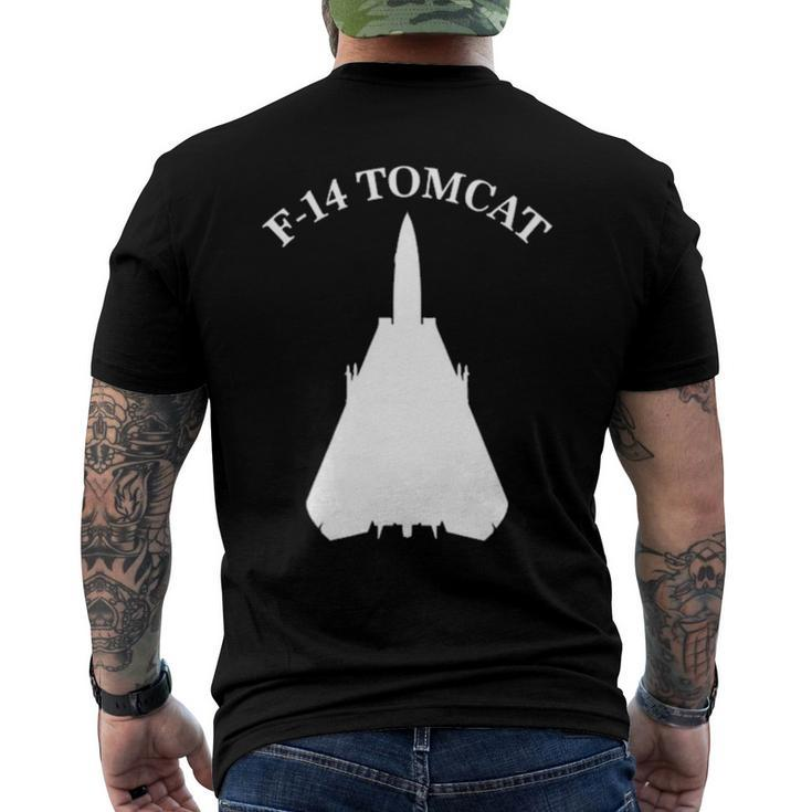 F-14 Tomcat Military Fighter Jet On Front And Back Men's Back Print T-shirt