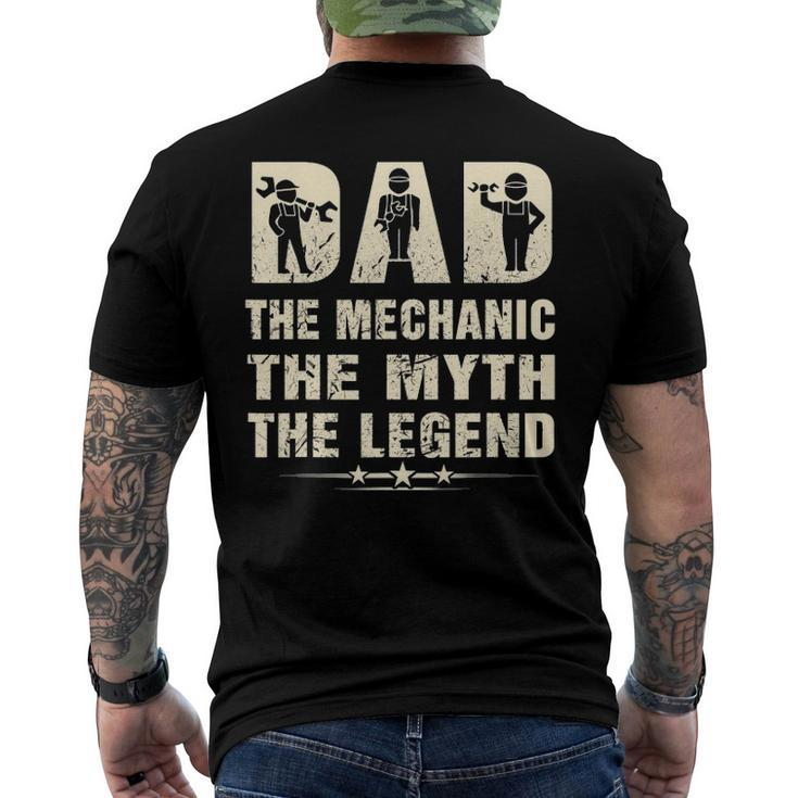 Family 365 Mechanic Dad Mechanics Fathers Day Men's Back Print T-shirt