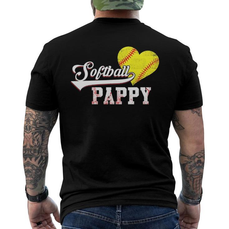 Family Softball Player Softball Pappy Men's Back Print T-shirt