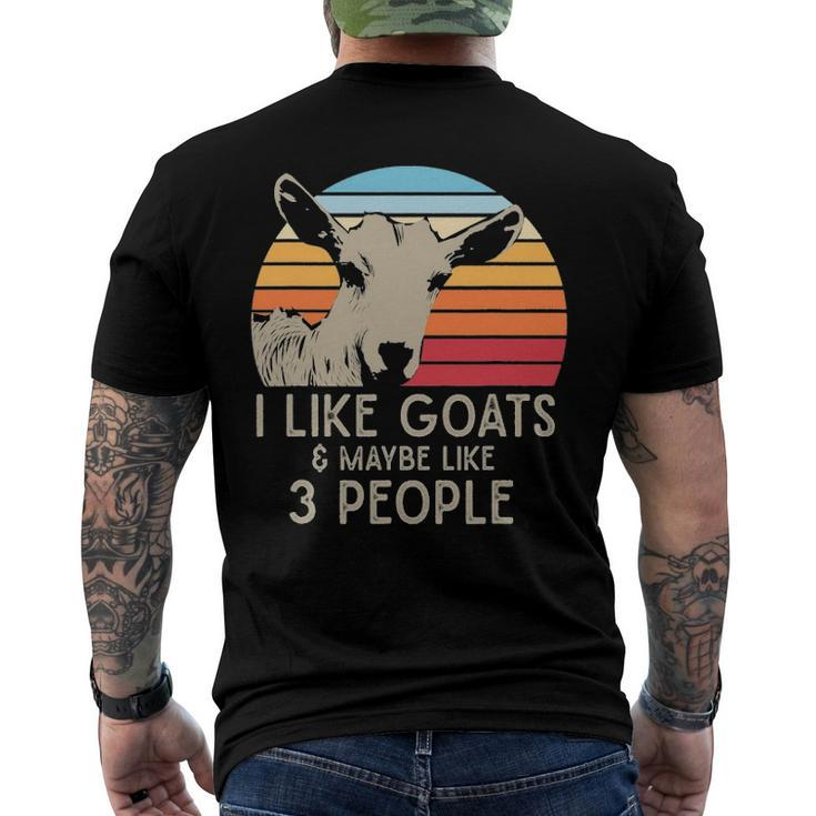 Farm Animal I Like Goats And Maybe Like 3 People Retro Goat Men's Back Print T-shirt