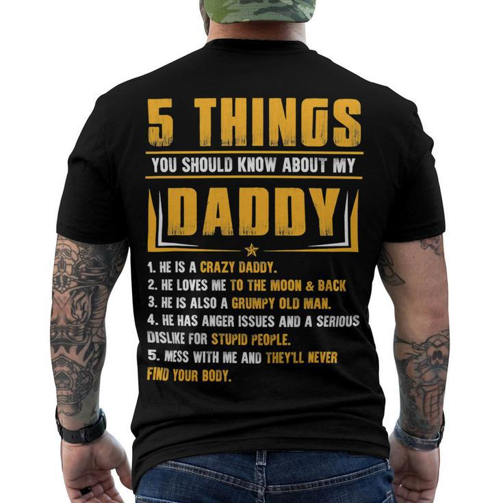 Father Grandpa 5 Things You Should Know About My Daddy Fathers Day 12 Family Dad Men's Crewneck Short Sleeve Back Print T-shirt