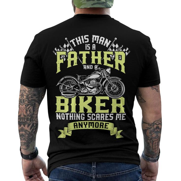 Father Grandpa And Biker Funny Motorcycle Race Dad Gift95 Family Dad Men's Crewneck Short Sleeve Back Print T-shirt