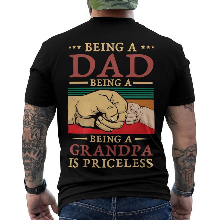 Father Grandpa Being A Dad Is An Honor Being A Grandpa Is Priceless114 Family Dad Men's Crewneck Short Sleeve Back Print T-shirt