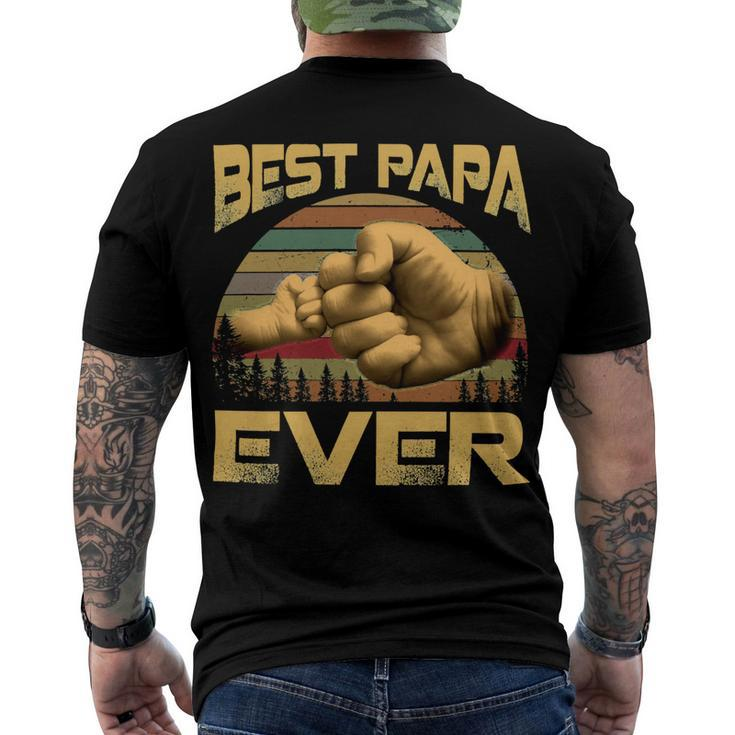 Father Grandpa Best Papa Ever Retro Vintage 54 Family Dad Men's Crewneck Short Sleeve Back Print T-shirt