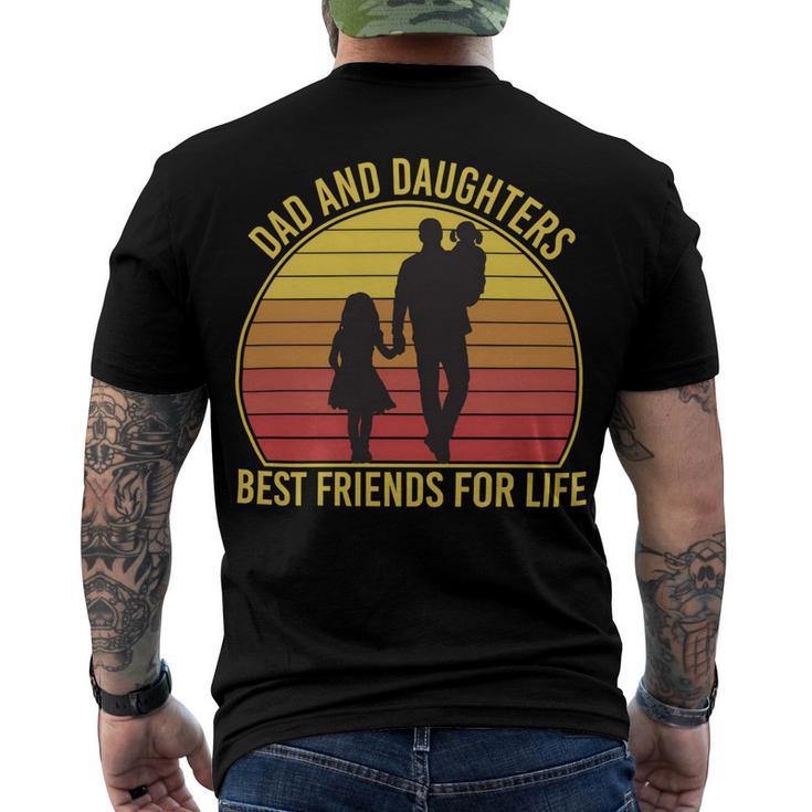 Father Grandpa Dad And Daughters Best Friends For Life Vintage137 Family Dad Men's Crewneck Short Sleeve Back Print T-shirt