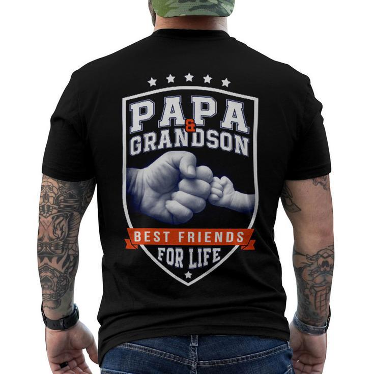 Father Grandpa Papa And Grandson Bestfor Day74 Family Dad Men's Crewneck Short Sleeve Back Print T-shirt