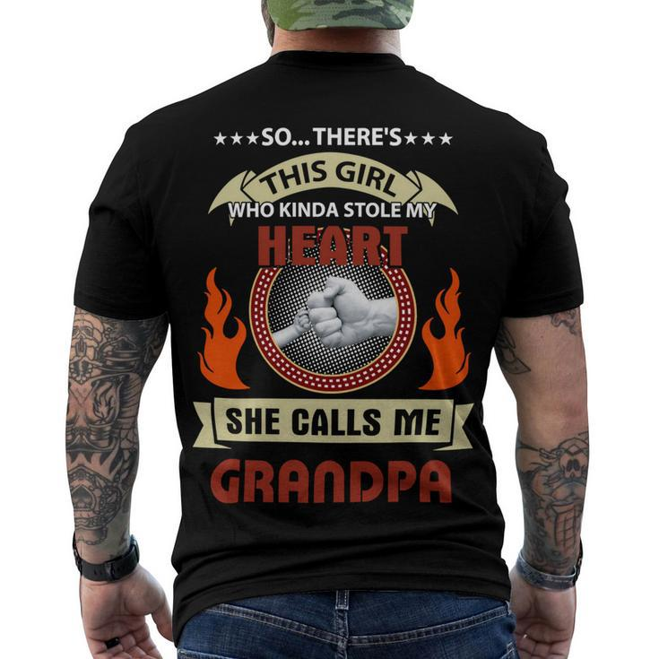 Father Grandpa This Girl Who Kinda Stole My Heart She Calls Me Grandpa 108 Family Dad Men's Crewneck Short Sleeve Back Print T-shirt