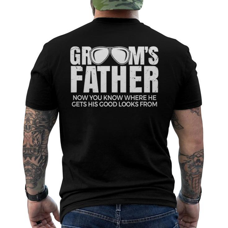 Father Of The Groom Wedding Costume Grooms Father Men's Back Print T-shirt