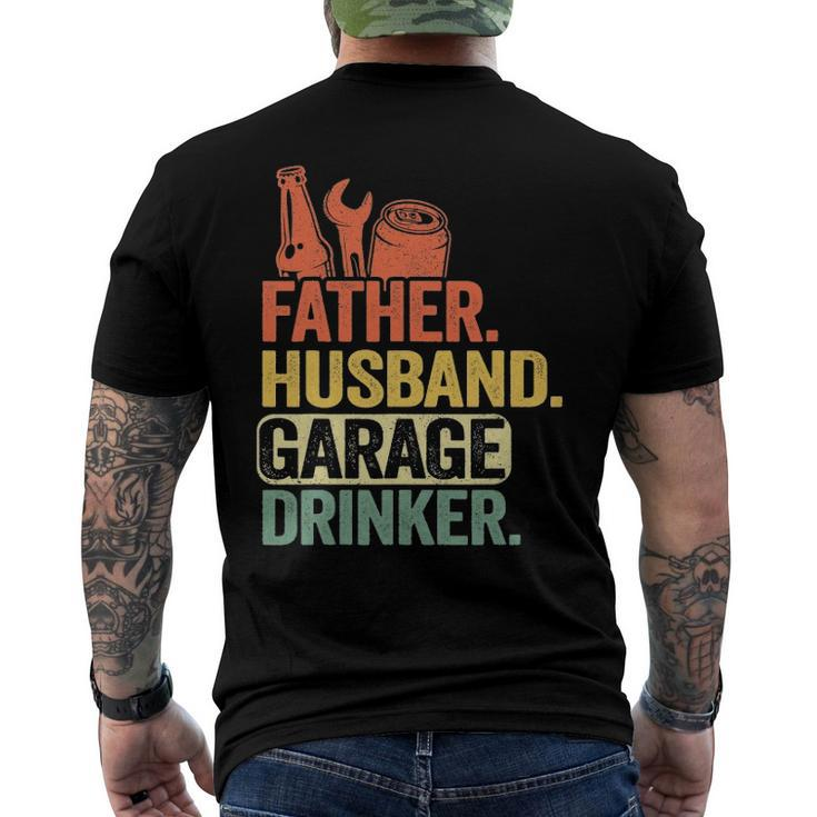 Father Husband Garage Drinker Vintage Mechanic Dad Handyman Men's Back Print T-shirt