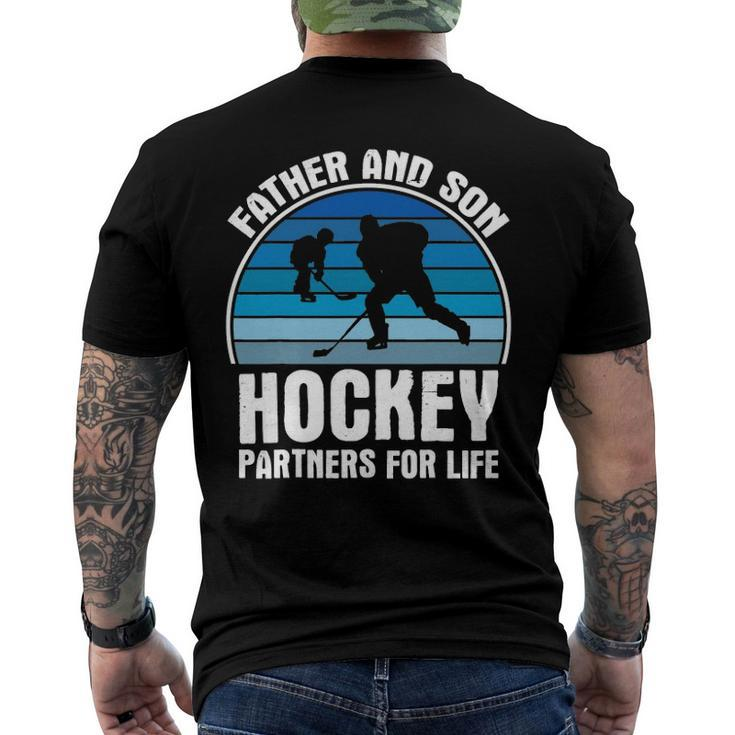 Father And Son Partners For Life Hockey Men's Back Print T-shirt