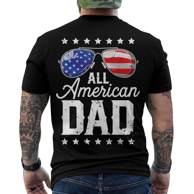 Fathers Day All American Dad 4Th Of July Us Flag Men's T-shirt Back Print