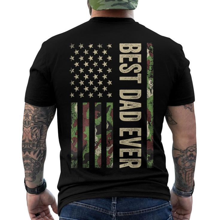 Fathers Day Best Dad Ever With Us American Flag V2 Men's Back Print T-shirt