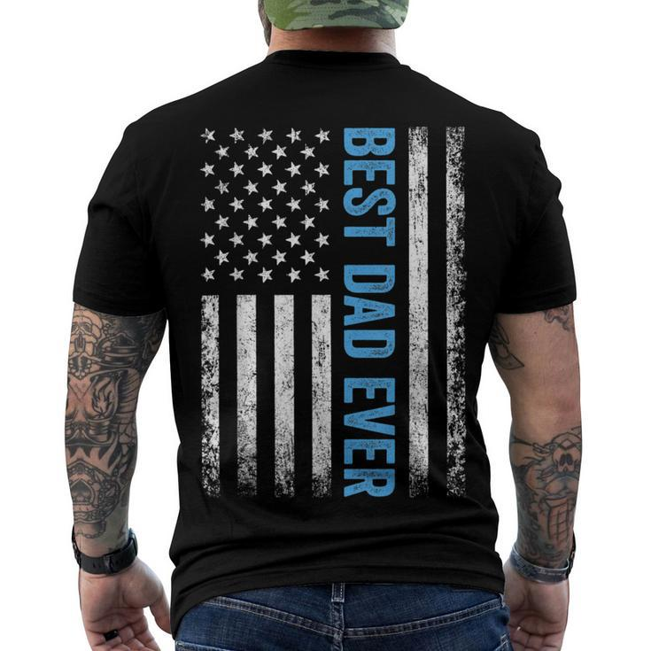 Fathers Day Best Dad Ever With Us American Flag V2 Men's Back Print T-shirt