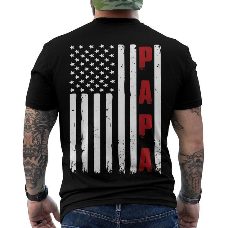 Mens Fathers Day Best Dad Ever Usa American Flag Men's Back Print T-shirt