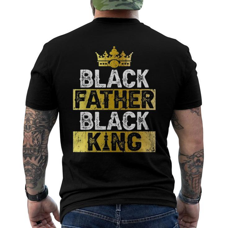 Mens Fathers Day Black Father Black King African American Dad Men's Back Print T-shirt
