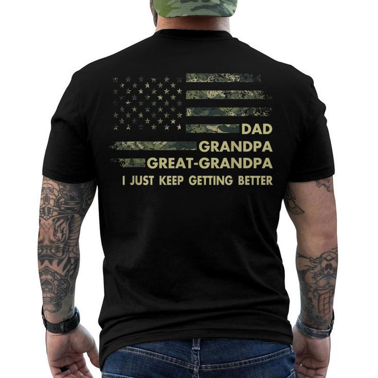 Mens Fathers Day From Grandkids Dad Grandpa Great Grandpa Men's Back Print T-shirt
