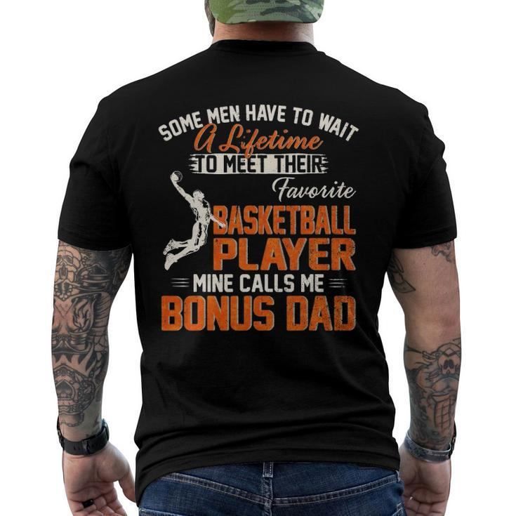 My Favorite Basketball Player Calls Me Bonus Dad Daddy Men's Back Print T-shirt