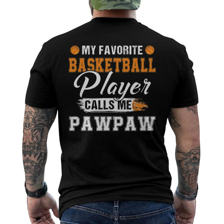 My Favorite Basketball Player Calls Me Pawpaw Fathers Day Men's Back Print T-shirt
