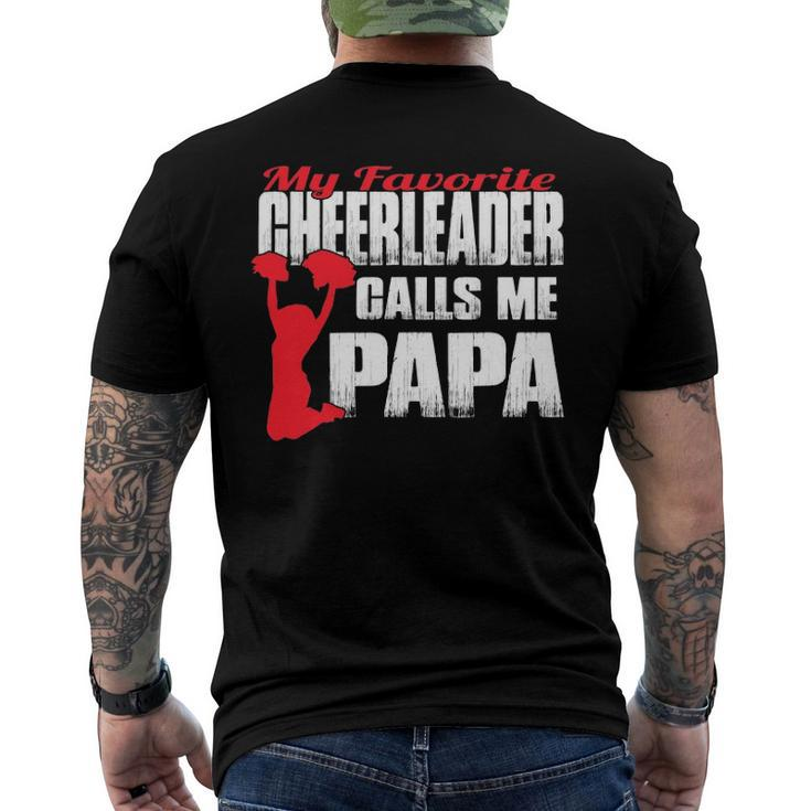 Mens My Favorite Cheerleader Calls Me Papa Cheer Papar Men's Back Print T-shirt