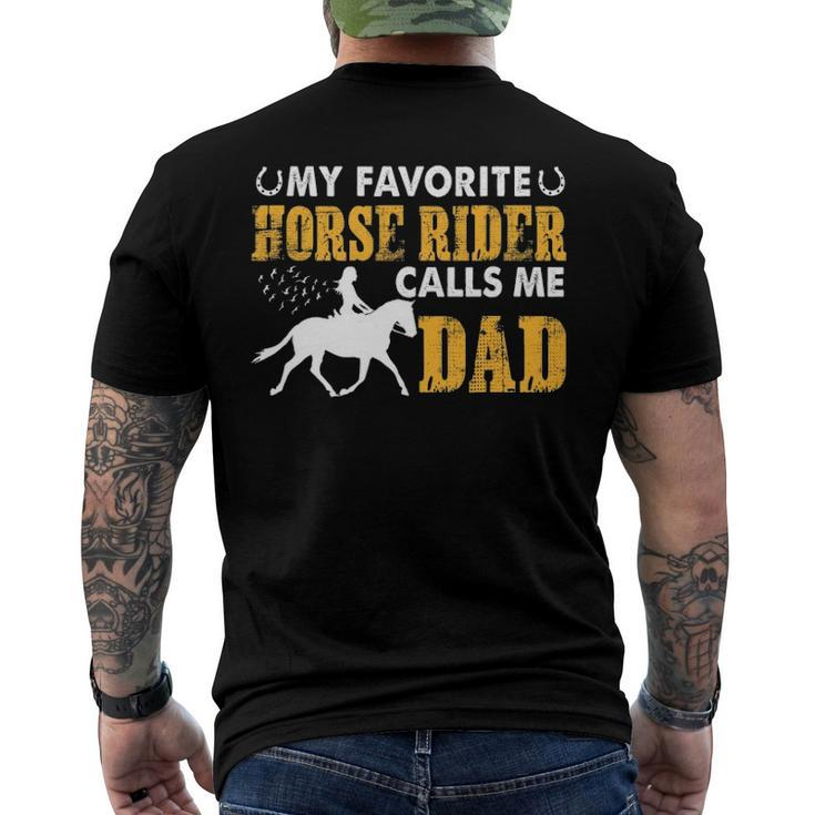 My Favorite Horse Rider Calls Me Dad Fathers Day Men's Back Print T-shirt