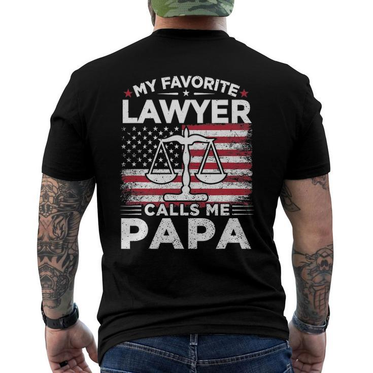 My Favorite Lawyer Calls Me Papa American Flag Papa Men's Back Print T-shirt