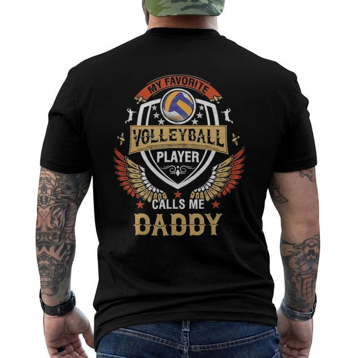 My Favorite Volleyball Player Calls Me Daddy Fathers Day Men's Back Print T-shirt