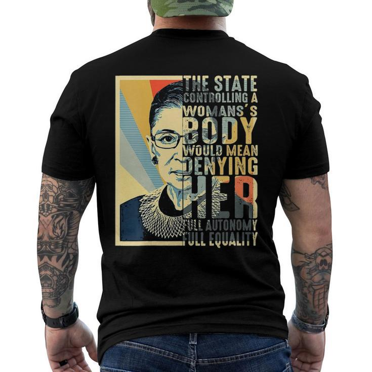 Feminist Ruth Bader Ginsburg Pro Choice My Body My Choice Men's Back Print T-shirt