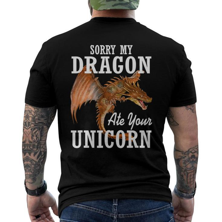 Fire Dragon Asian Animal Dragon Men's Back Print T-shirt